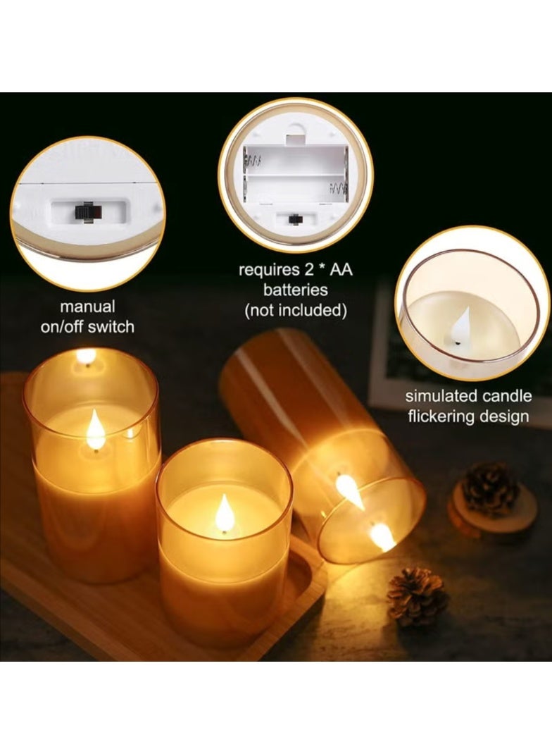 Led Flameless Candles Set, Battery Operated Real Pillar Wax Flickering Moving Wick Effect with Remote Control Cycling Timer - Image 5