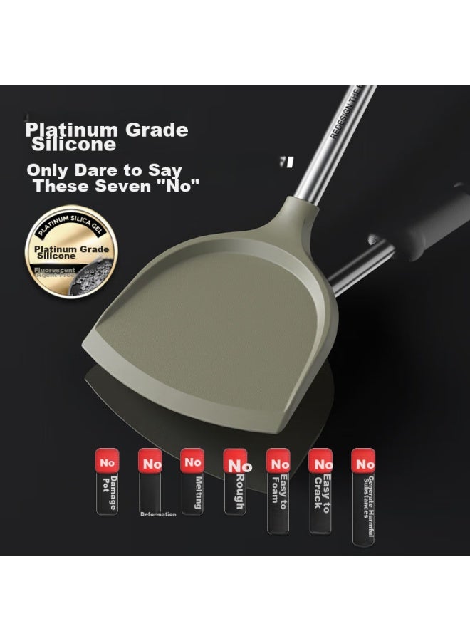 COOKER KING Chuidahuang Silicone Spatula For Non-stick Wok, Frying Pan, Griddle, And Flat Bottom Pan, Heat-resistant, Comfortable Grip - Image 4