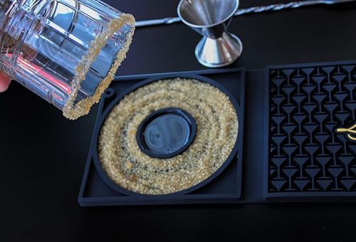 NobleSip Bar Mat 3in1 𝗜𝗡𝗡𝗢𝗩𝗔𝗧𝗜𝗩𝗘 with Cutting Board and Glass Rimmer "Legendary Bar". Upgrade your commercial cocktail station, or home bar with a multifunctional, compact, and stylish mat - Image 4