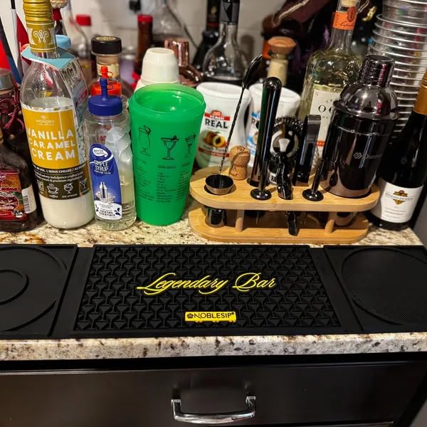 NobleSip Bar Mat 3in1 𝗜𝗡𝗡𝗢𝗩𝗔𝗧𝗜𝗩𝗘 with Cutting Board and Glass Rimmer "Legendary Bar". Upgrade your commercial cocktail station, or home bar with a multifunctional, compact, and stylish mat - Image 5