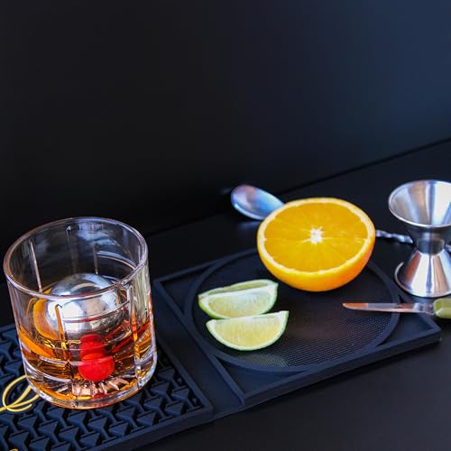 NobleSip Bar Mat 3in1 𝗜𝗡𝗡𝗢𝗩𝗔𝗧𝗜𝗩𝗘 with Cutting Board and Glass Rimmer "Legendary Bar". Upgrade your commercial cocktail station, or home bar with a multifunctional, compact, and stylish mat - Image 3