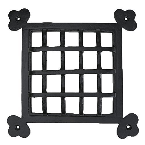 A29 Rectangular Bar Speakeasy Door Grill/Grille with Viewing Door, Cast Iron Decorative Grill for Doors, Windows and Gates, Black Powder Coat Finish, Screen Door Grill, 8.5 X 8.5 inches - Image 2