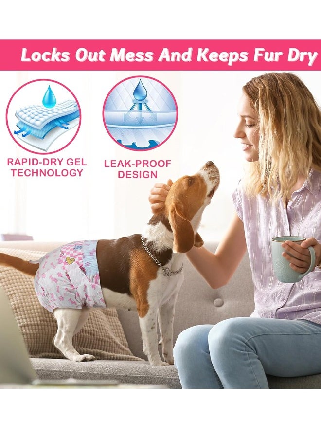 Generic - Disposable Dog Diapers Female Stretchy Dog Diapers Waist Full Wrapped Super Absorbent Leak-Proof Female Puppy Diapers for Doggy in Heat Period Excitable Urination Incontinence Training 10 PCS - Image 1