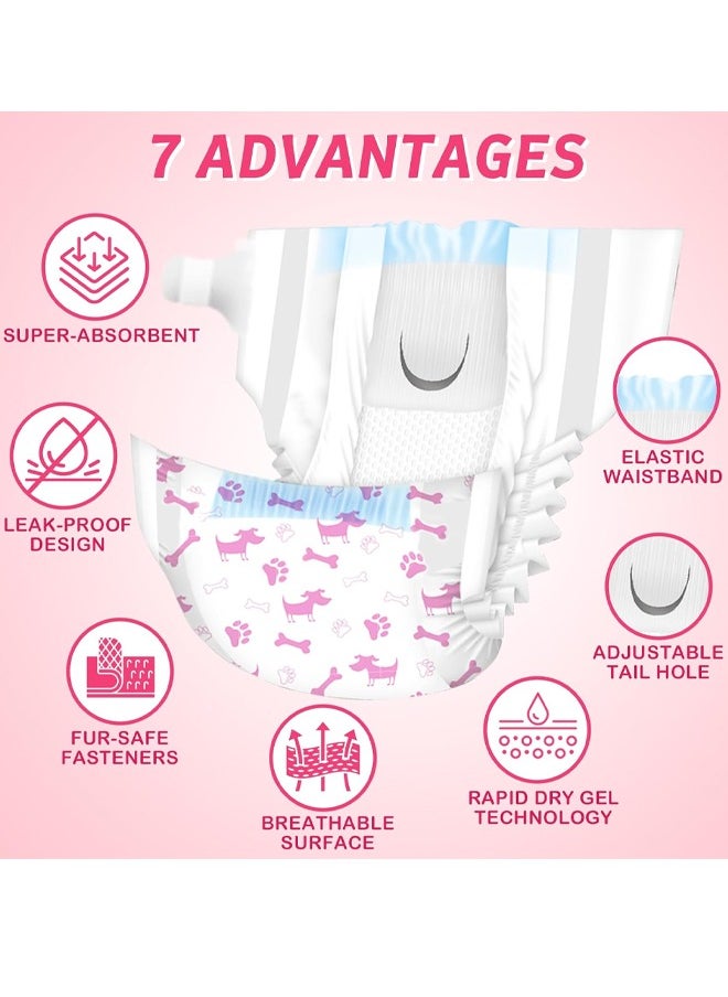 Generic - Disposable Dog Diapers Female Stretchy Dog Diapers Waist Full Wrapped Super Absorbent Leak-Proof Female Puppy Diapers for Doggy in Heat Period Excitable Urination Incontinence Training 10 PCS - Image 1