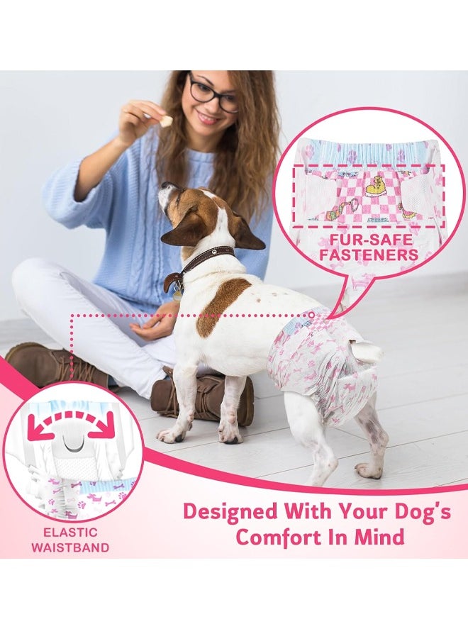 Generic - Disposable Dog Diapers Female Stretchy Dog Diapers Waist Full Wrapped Super Absorbent Leak-Proof Female Puppy Diapers for Doggy in Heat Period Excitable Urination Incontinence Training 10 PCS - Image 1
