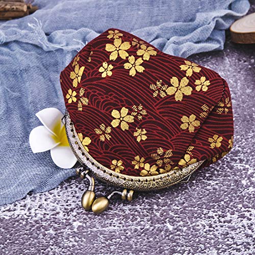 Oyachic Floral Coin Purse,Vintage Wallet,Canvas Clutch,Make Up Bag,Retro Handbag,Buckle Kiss Lock Change Pouch for Women - Image 3