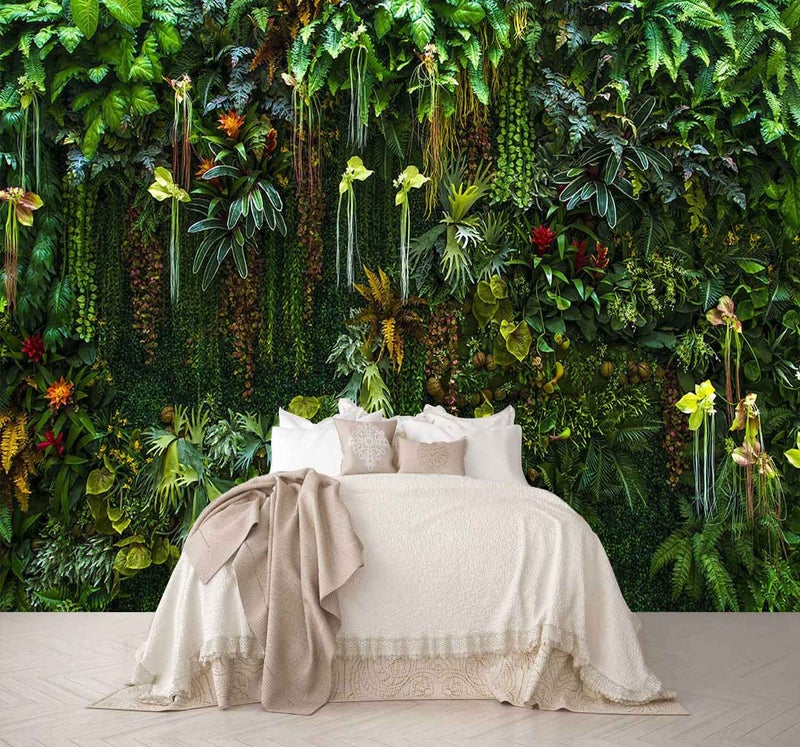 Reyhui Green Wallpaper Banana Leaf Floral Mural Wallpaper for Bedroom Living Room TV Background Sofa Wall not selfAdhesive