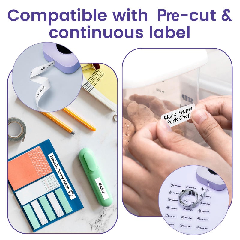 Phomemo D30 Label Makers Machine - Portable Bluetooth Mini Sticker Thermal Label Printer Handheld Rechargeable, Easy to Use for Office Home Organization, Rich Icon Font Multiple Templates - Image 4