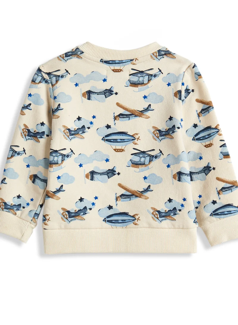 ديركجي Dirkje 2 Pc Set - Helicopter Printed Sweat top with Matching Pants