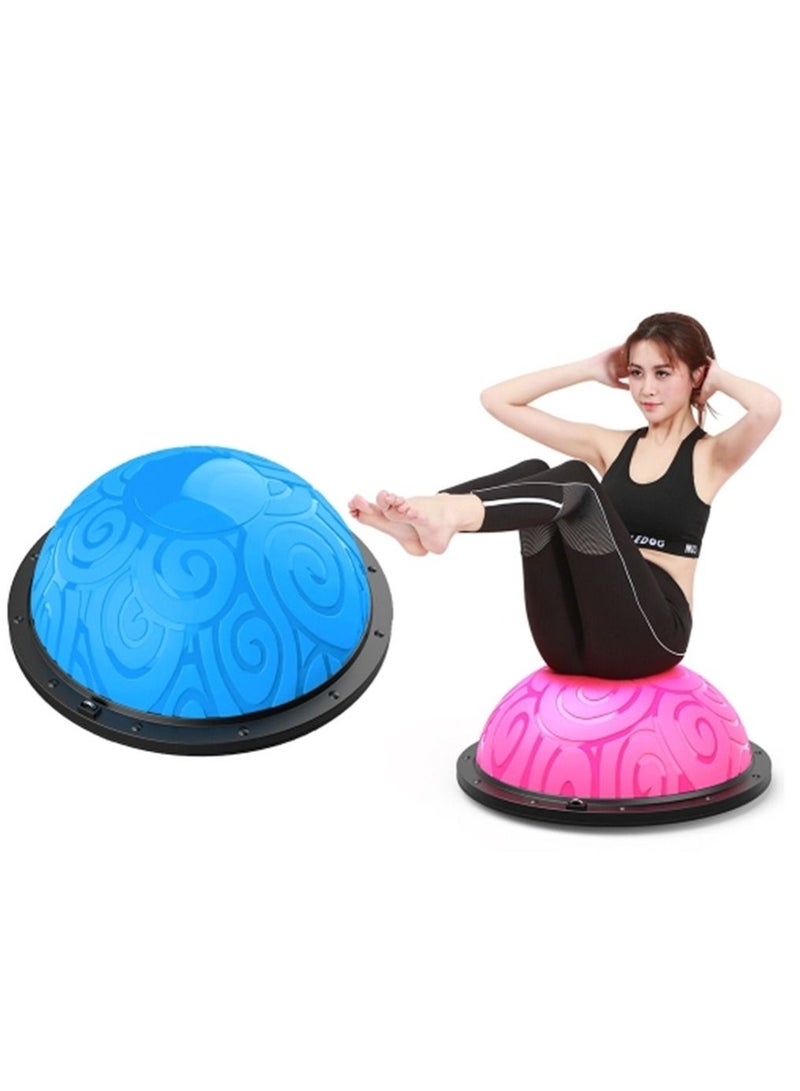 Maston 46cm Wave Speed Ball Yoga Semi-Circular Balance Ball Fitness Pilates Ball (Blue Pattern) - Image 1