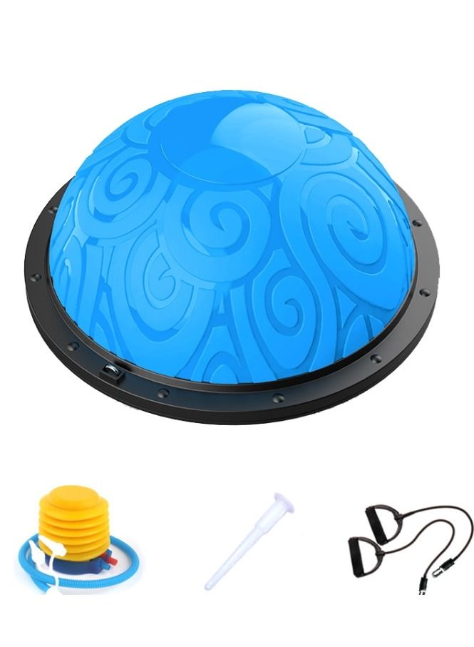 Maston 46cm Wave Speed Ball Yoga Semi-Circular Balance Ball Fitness Pilates Ball (Blue Pattern) - Image 2