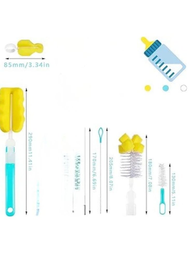MUMS PLANET 6-in-1 Baby Bottle Cleaning Brush Set – Silicone Bottle, Nipple, Straw & Pacifier Cleaning Brushes – Multi-Purpose Baby Feeding Accessories Cleaning Kit - Image 2