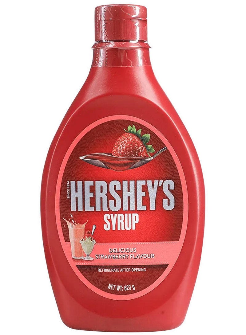 هيرشيز شراب الفراولة، يُحفظ في الثلاجة بعد الفتح، 623 غرام - Image 1