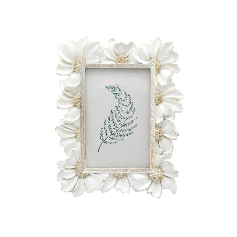 YULINK 4x6 Vintage Picture Frame  Antique White Ornate Photo Frame  for Tabletop and Wall Display  Decorative Floral Design Retro Home Decor  Old Fashioned Photo Gallery Art - Image 1