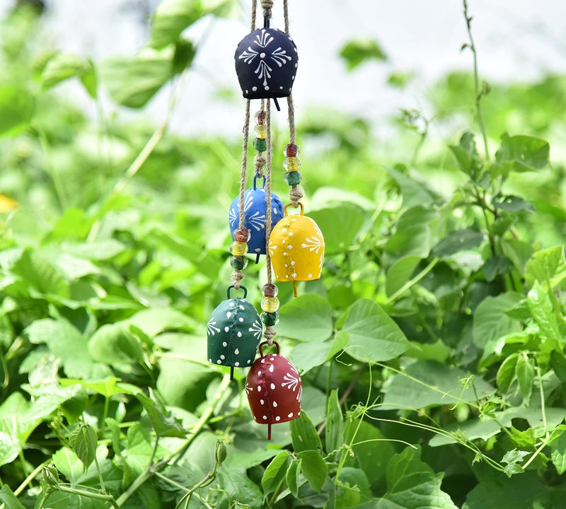 Vivanta Vintage Christmas Bells – 32" Hand-Painted Metal Hanging Wind Chime with Rustic Cowbells & Jingle Bells Handcrafted Witch Bells for Door, Farmhouse & Boho Decor, Christmas Decor - Image 4