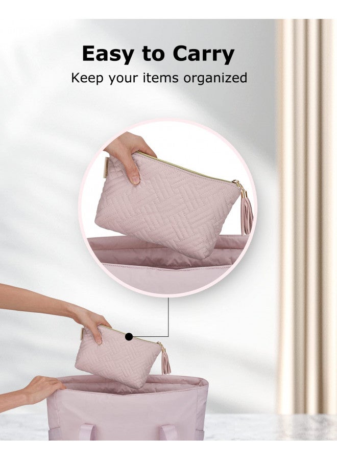 BAGSMART BAGSMART Small Cosmetic Bag, Elegant Roomy Makeup Bags,lipstick pouch,Zipper Pouch,Great Gifts for Women,Travel Waterproof Toiletry Bag Accessories Organizer Gifts (Pink-1 pcs) - Image 4