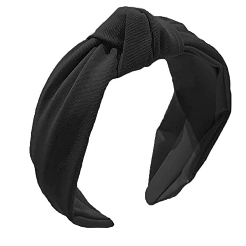 Etercycle Headband for Women Knotted Wide Headband Yoga Hair Band Fashion Elastic Hair Accessories for Women Black