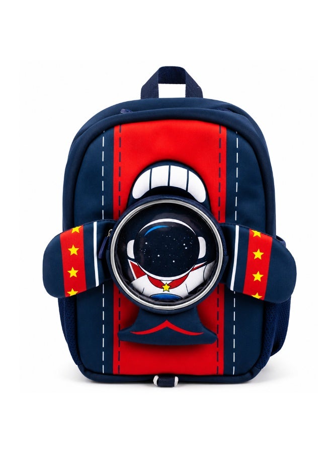 COCOBEE Aeroplane-Style Astronaut Print Backpack For Boys – Navy Blue - Image 1