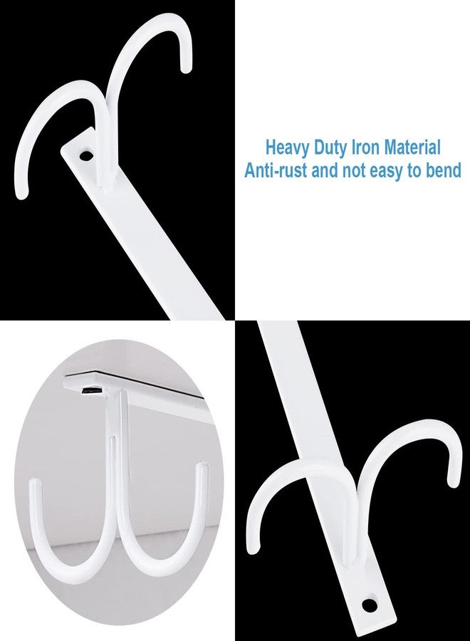 FOMANSH Mug Rack Under Cabinet - Coffee Cup Holder, 12 Mugs Hooks Under Shelf, Display Hanging Cups Drying Hook for Bar Kitchen Utensils White - Image 5