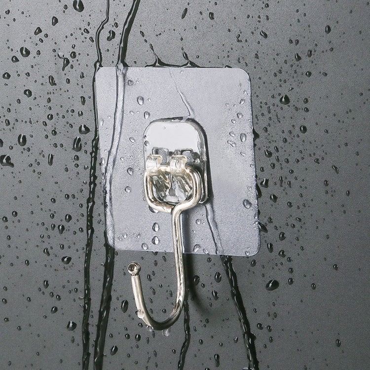 Stainless steel hook strong paste non-perforated seamless sticky hook kitchen hook bathroom wall hook Stainless steel large hook Stainless steel large hook