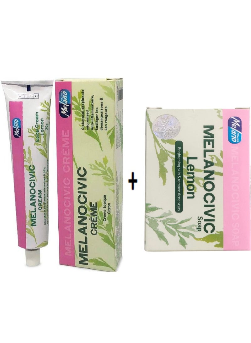 Melano Pharma Melano Civic Lemon Skin Lightening Cream 30 g And Melano Civic Lemon Soap 100 g