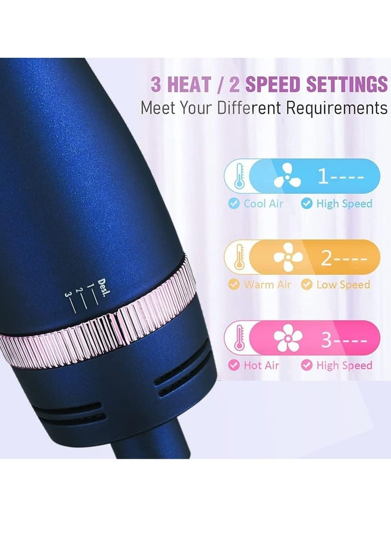 Aburiya 1300W Professional 4 in 1 Hot Air Stylers Hair Styler Brush Blow Dryer Brush In One Negative Ion Anti-Frizz Blowout Hair Dryer Brush (Blue) - Image 5