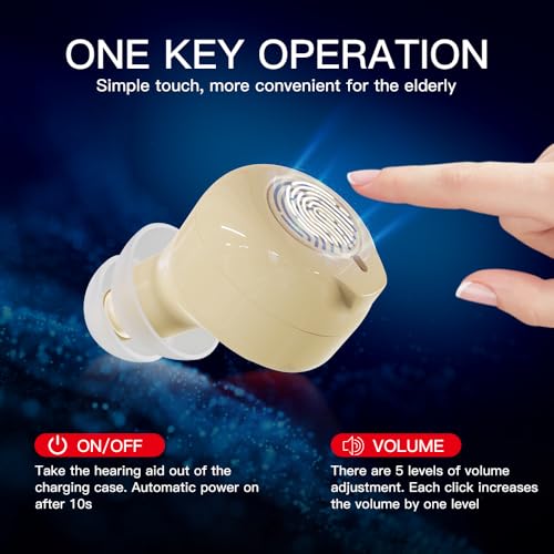 Aika CIC Wireless Rechargeable Hearing Aids for Old Age and Seniors with Digital Display, Noise Reduction, and 30-Hour Battery Life (Beige, Finger Touch, 1 Year Warranty, Free Dry Kit) - Image 4