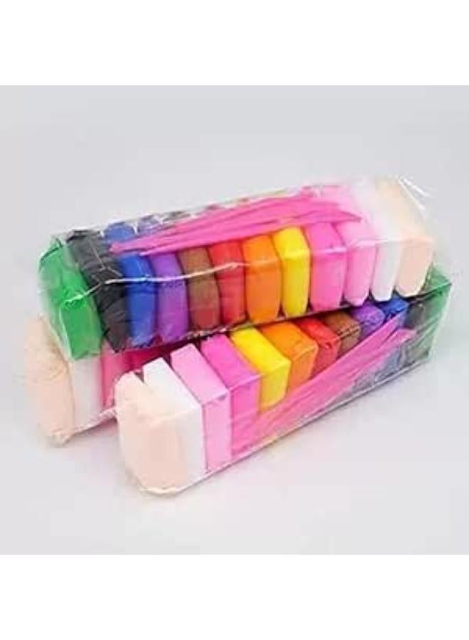 Polymer Clay Blocks Set, 12 Assorted Colours, Rainbow Modelling Clay Kit