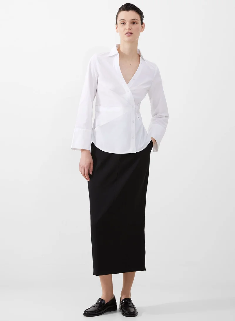 French Connection Isabelle Poplin Asymmetric Shirt