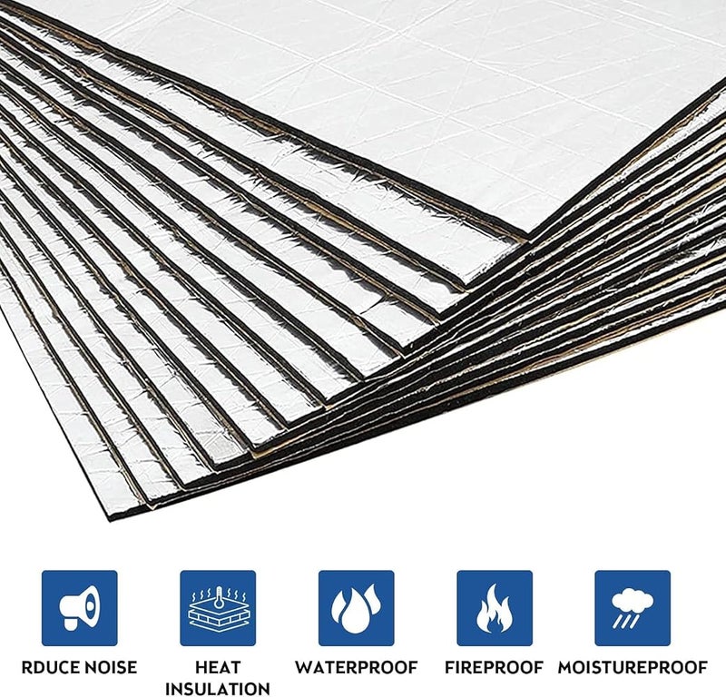 Wawasia 197mil 10.76sqft Sound Deadener Mat for Cars, Heat Shield Mat, Car Sound Dampening Material, Sound Deadener Mat Noise & Heat Insulation Moistureproof Waterproof (10 Sheets 15.7"x9.8"） - Image 3