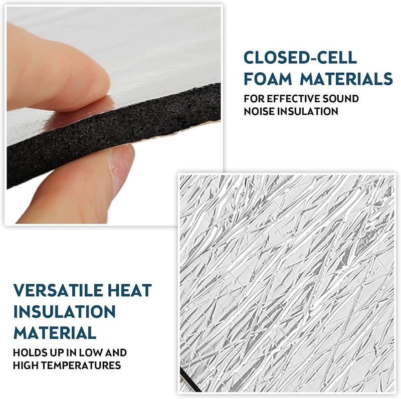 Wawasia 197mil 10.76sqft Sound Deadener Mat for Cars, Heat Shield Mat, Car Sound Dampening Material, Sound Deadener Mat Noise & Heat Insulation Moistureproof Waterproof (10 Sheets 15.7"x9.8"） - Image 5
