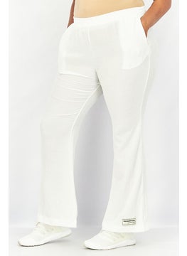 The Giving Movement Women Regular Fit Crinkled Flared Pull On Pants, White  - Image 4