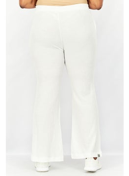 The Giving Movement Women Regular Fit Crinkled Flared Pull On Pants, White  - Image 3