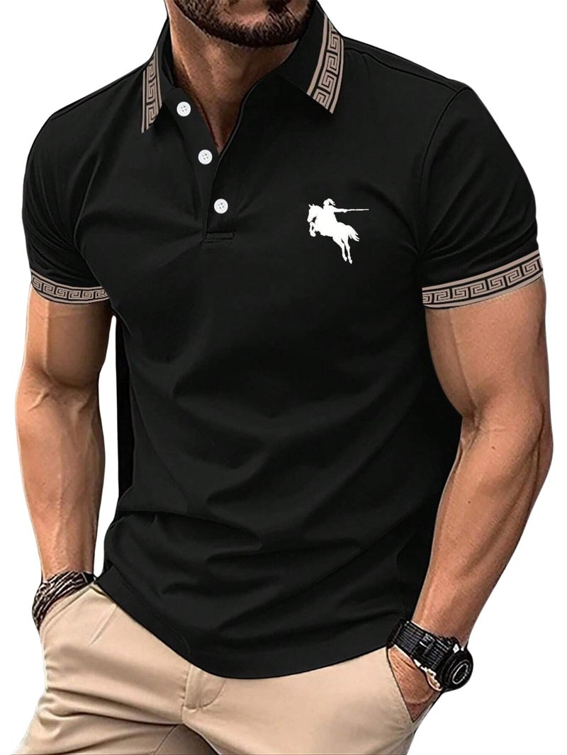 Lymio Men T-Shirt || T-Shirt for Men || Polo T Shirt (Polo-35-Black-3XL) - Image 1