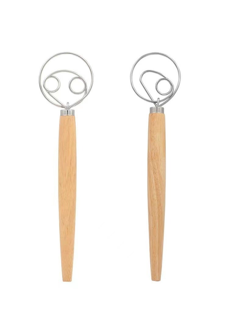 Generic - Egg Beater powder beater dough blender egg beater stirring rod 13-inch oak blender factory direct supply in stock Monocular blender (PP bag) - Image 1