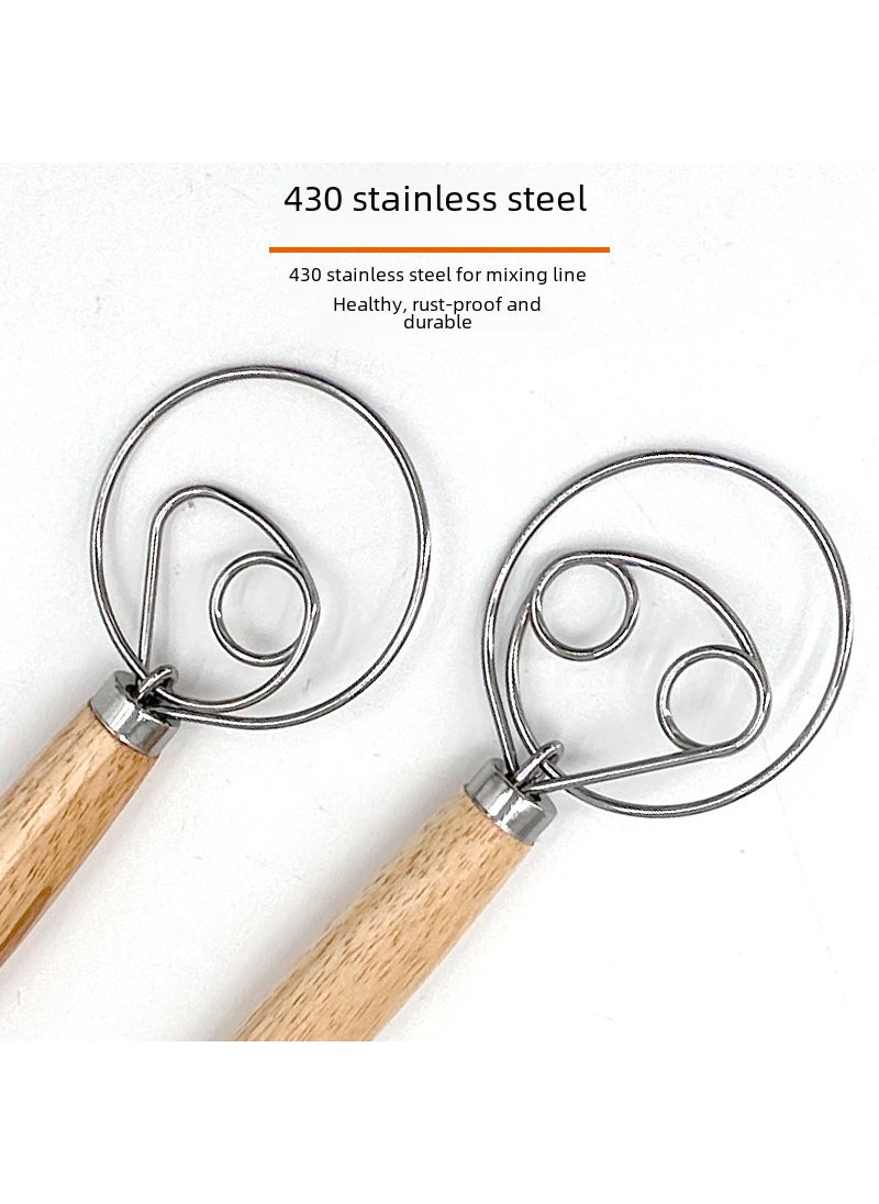 Generic - Egg Beater powder beater dough blender egg beater stirring rod 13-inch oak blender factory direct supply in stock Monocular blender (PP bag) - Image 1