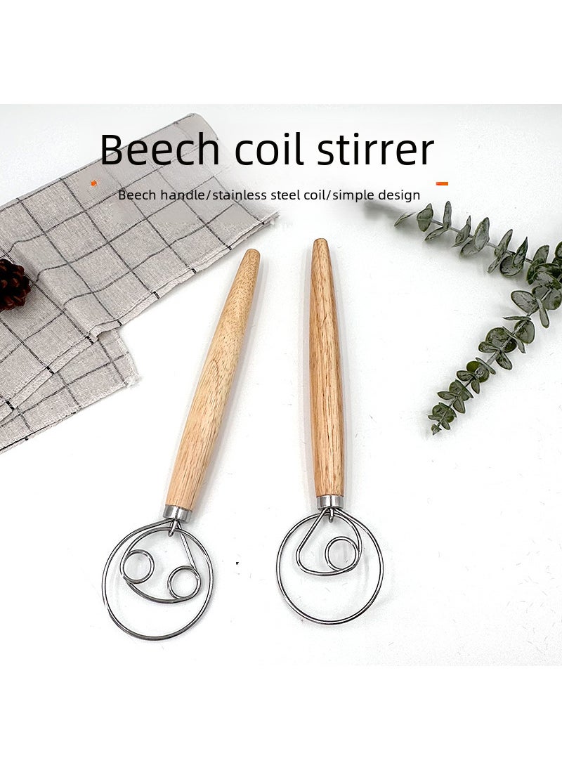 Generic - Egg Beater powder beater dough blender egg beater stirring rod 13-inch oak blender factory direct supply in stock Monocular blender (PP bag) - Image 1