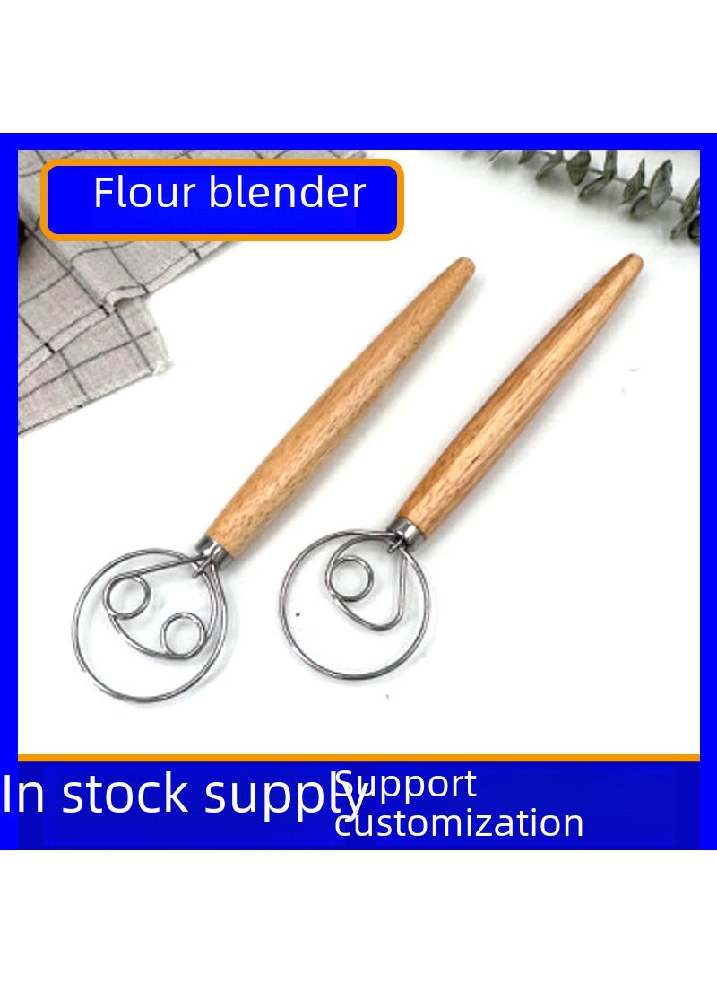 Generic - Egg Beater powder beater dough blender egg beater stirring rod 13-inch oak blender factory direct supply in stock Monocular blender (PP bag) - Image 1