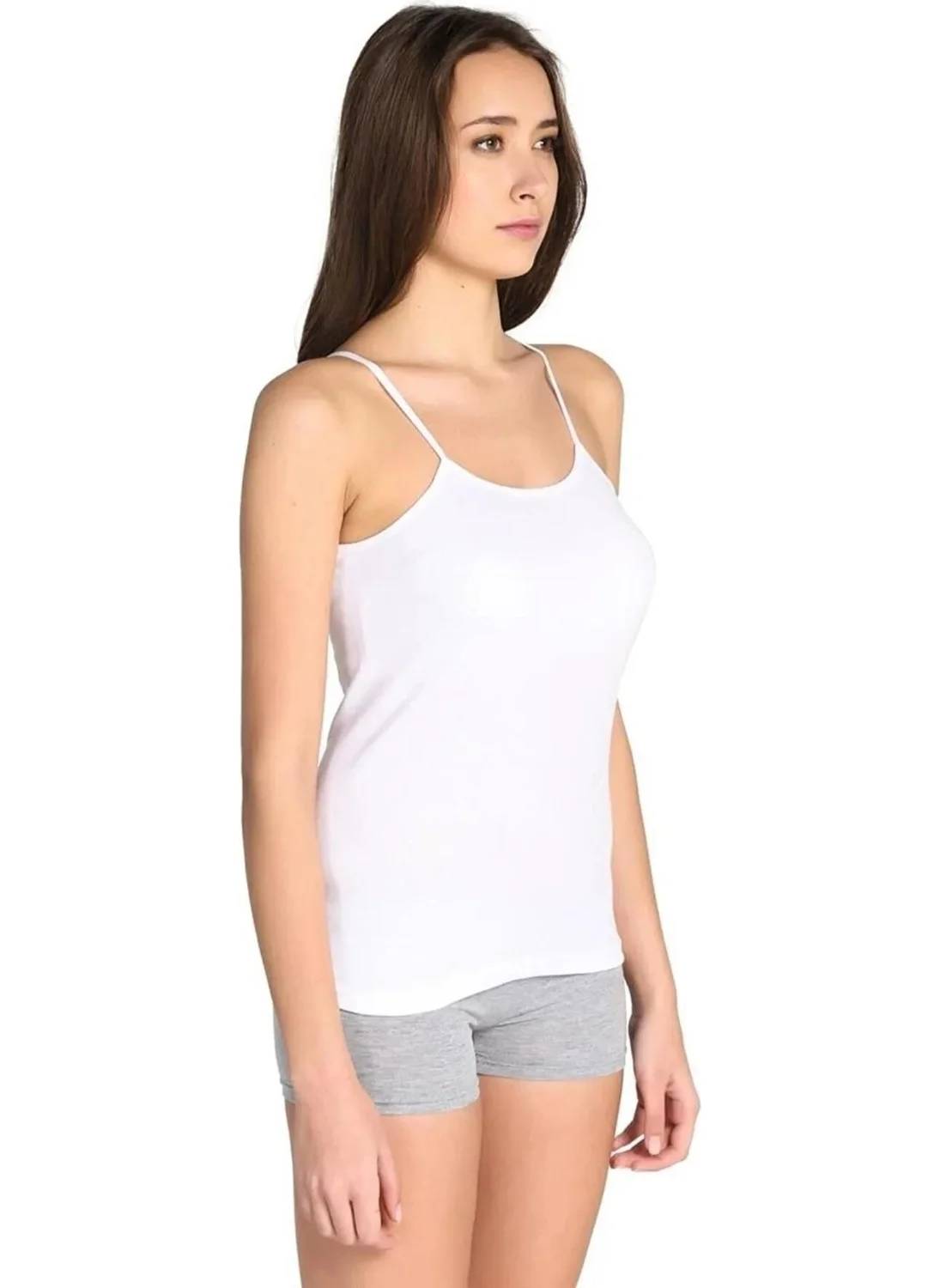 Tutku Passion Women's Ribana Rope Strap White Undershirt 0135 - 12 Pieces
