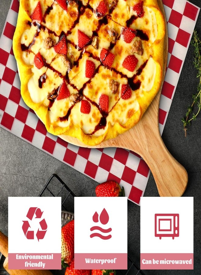 simarro 1000 Sheets Checkered Deli Paper Sheets, 12 x 12 Inch Grease Resistant Food Basket Liners Sandwich Paper Wraps for Restaurants Churches BBQs Picnic Party (Red And White) - Image 3