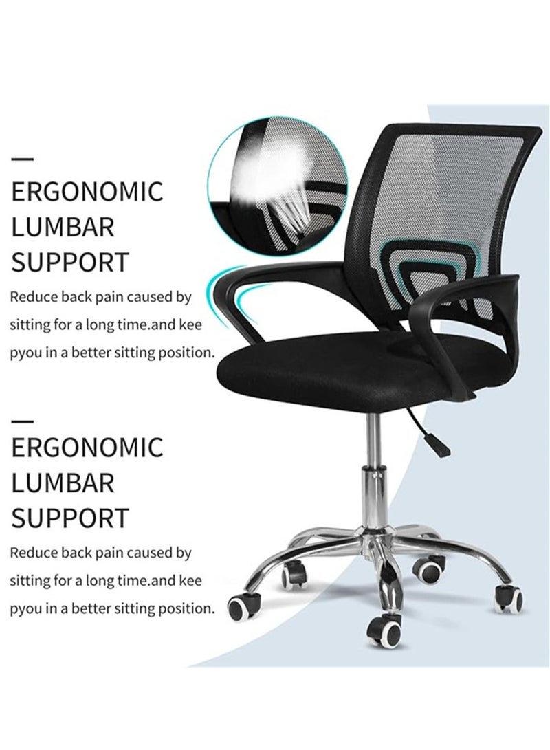Swivel Mesh Office Chair with Metal Leg Black - Image 1