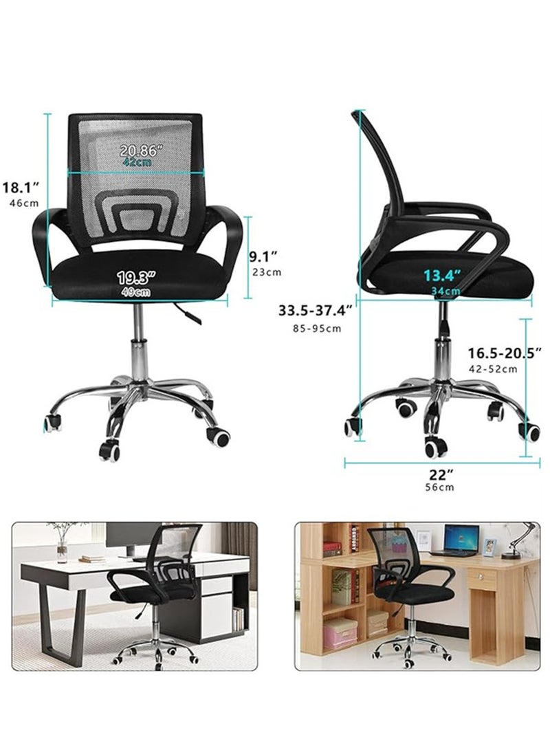 Swivel Mesh Office Chair with Metal Leg Black - Image 2