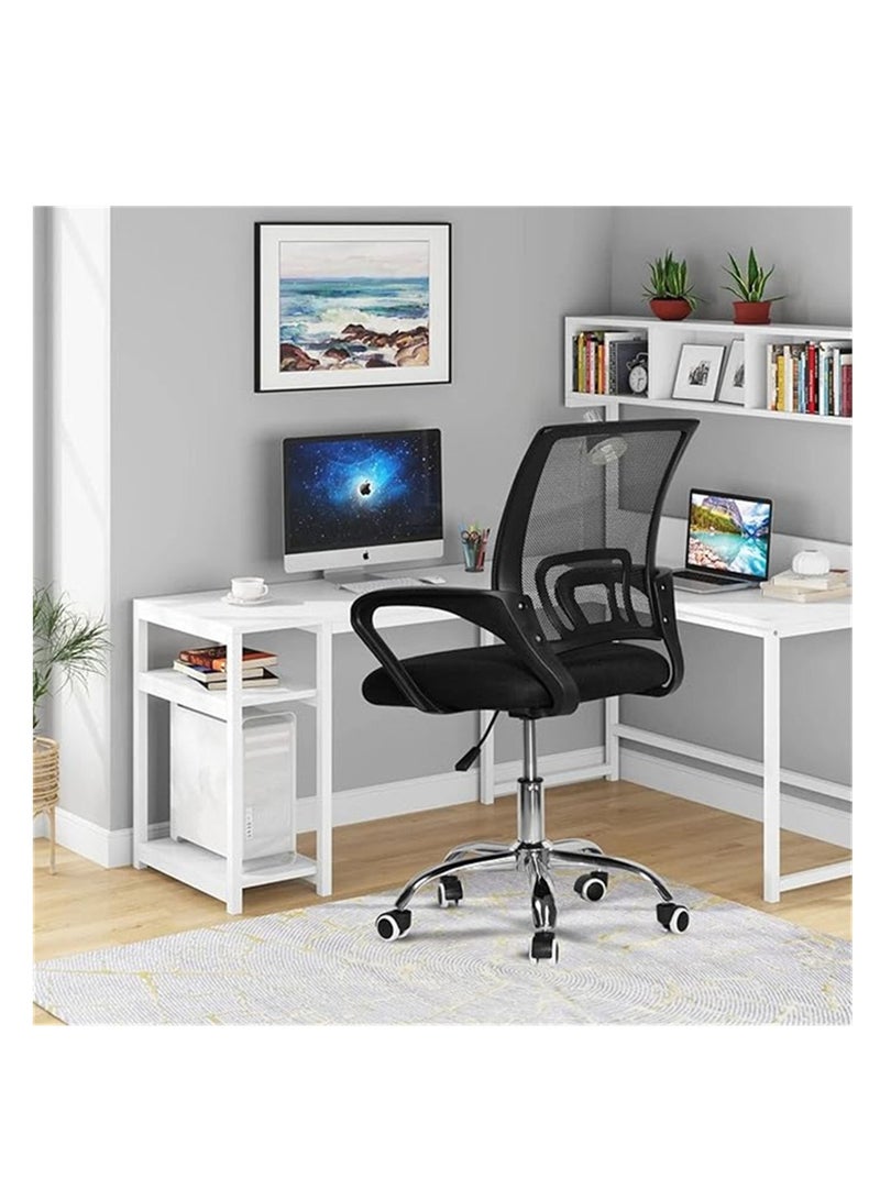 Swivel Mesh Office Chair with Metal Leg Black - Image 4