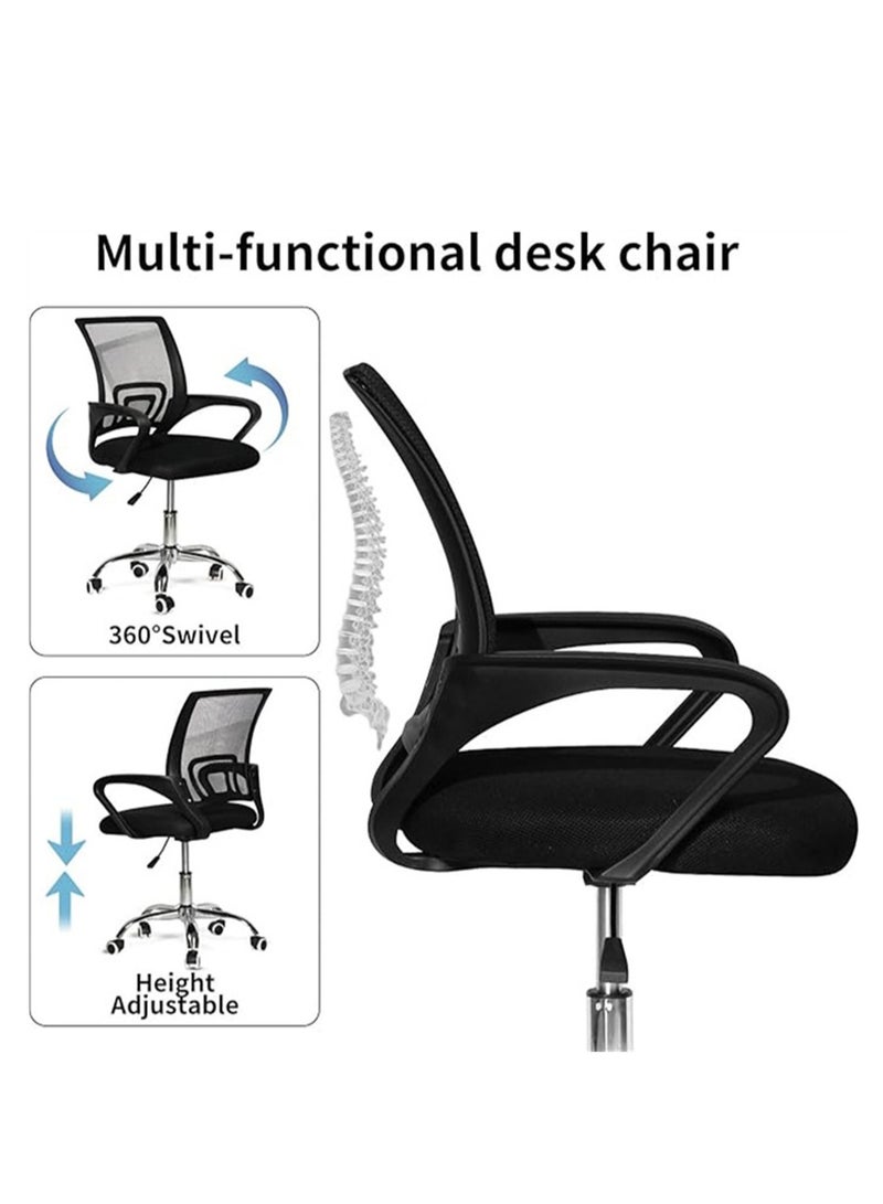 Swivel Mesh Office Chair with Metal Leg Black - Image 5