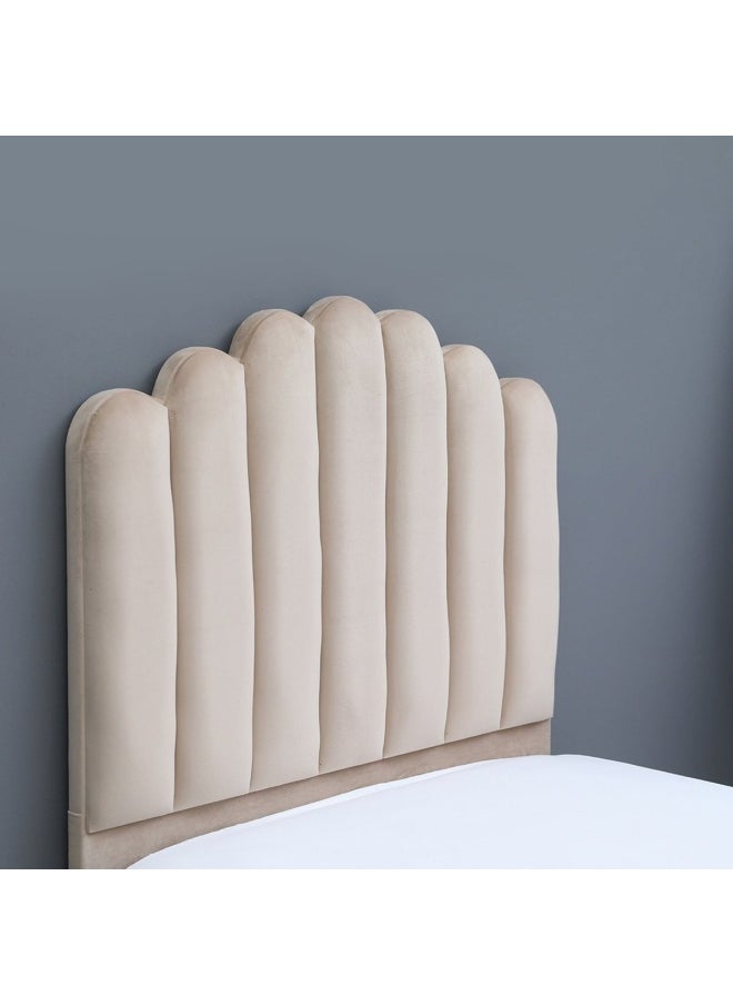 Pan Home سرير آنا 200 سم طول × 90 سم عرض × 125 سم ارتفاع | مقاس مفرد | خامة مخملية | لوحة | اللون البيج  - Image 4