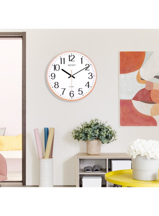 Compas Wall Clock, Living Room Clock, Round Simple Quartz Clock, Wall-mounted Timepiece, 7006 White, 33cm - Image 4
