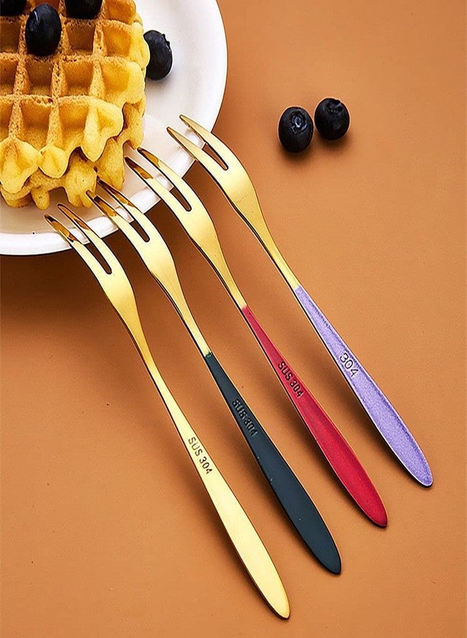 Eletree Stainless Steel Fruit Fork, Dessert Fork, Cake Fork, Salad Fork, for Party Banquet Cocktail Dessert Fruit Cake Afternoon Tea Wedding (10) - Image 5