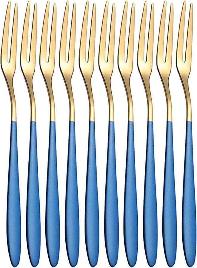 Eletree Stainless Steel Fruit Fork, Dessert Fork, Cake Fork, Salad Fork, for Party Banquet Cocktail Dessert Fruit Cake Afternoon Tea Wedding (10) - Image 1