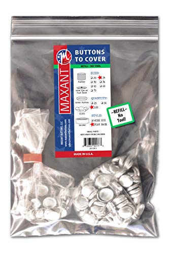 M MAXANT 100 Buttons to Cover - Made in USA - Self Cover Buttons with Flat Backs - Size 24 - Image 1