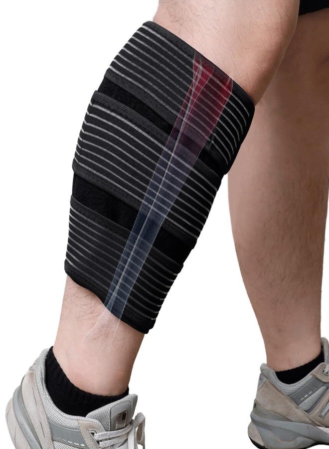 King Mills Plus Size Calf Compression Sleeve Men & Women, Ajustable XXL/XXXL High Resilience Calves Compression Sleeves for Swelling, Edema, Hiking, Training. Black - Image 1